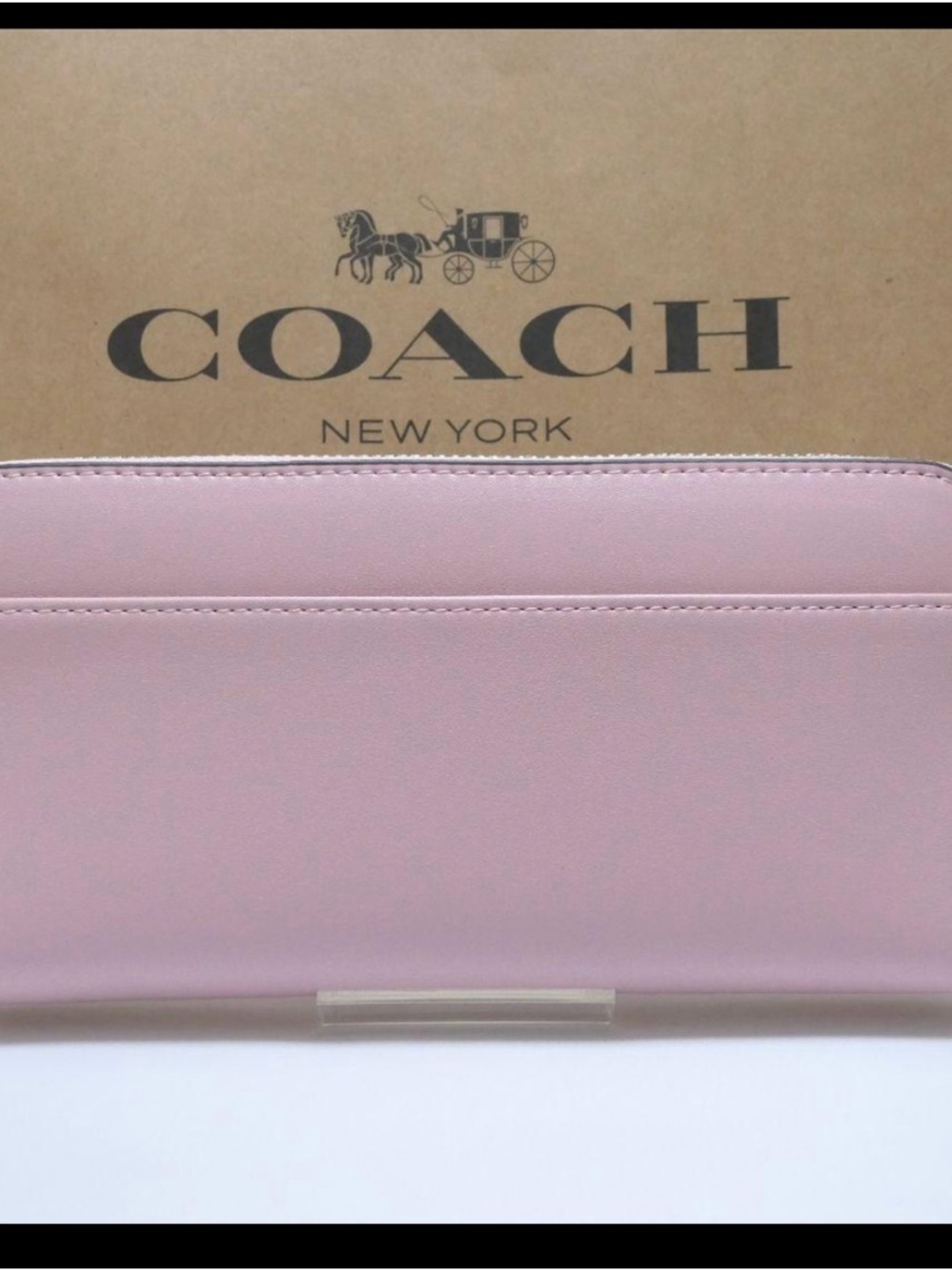 NWT COACH x PEANUTS Long Wallet Snoopy Woodstock Leather Zip pink - Picture 2 of 4